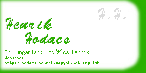 henrik hodacs business card